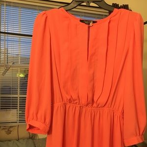 Coral midi women dress